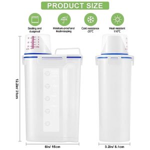 2 Pcs Set Rice Dispenser Storage Containers, 10 Lbs Small Rice Bucket with Measuring Cup & Pour Spout, Kitchen Plastic Airtight Container for Cereal, Grain, Flour, Sugar, Oatmeal, Dry Pet Dog Food