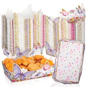 fulmoon 200 pack butterfly birthday party supplies butterfly paper food trays bulk disposable food boat popcorn nacho snack serving trays for butterfly girl party favors baby shower decor