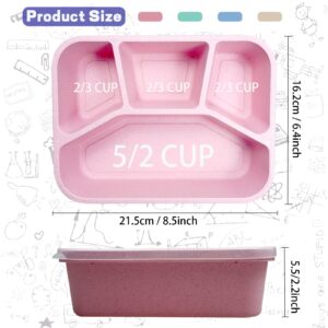 8 Pack Bento Box, Lunch Containers Wheat Straw Meal Prep Containers Reusable, Microwave and Dishwasher Safe Lunch Containers for Adults, Bento Lunch Box for Kids