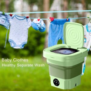 Portable Washing Machine, 2 IN 1 8L High Capacity Foldable Mini Washer with 3 Modes Deep Cleaning Automatic Washing And Spin Dry for Apartment,RV,Travel,Small Spaces, Lightweight and Easy to Carry