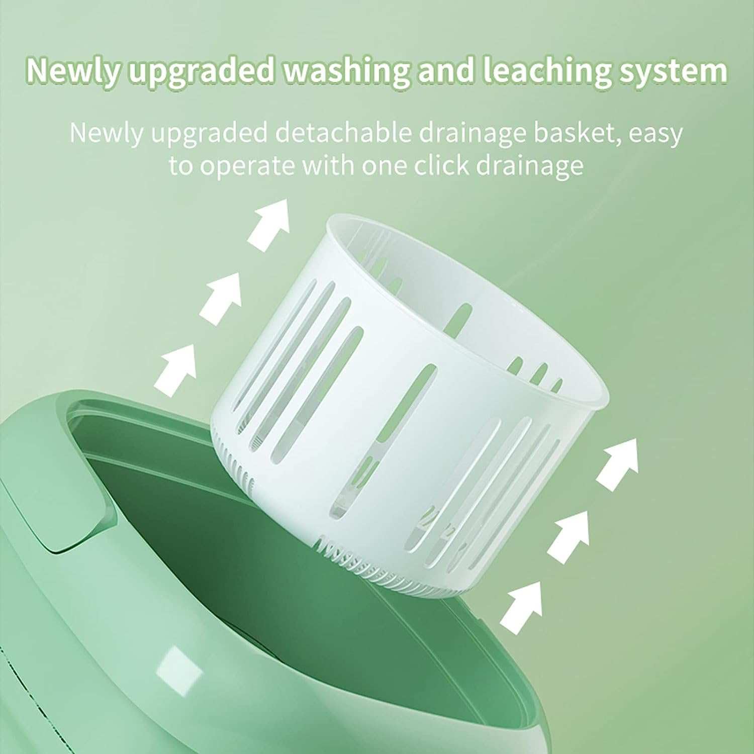 Portable Washing Machine, 2 IN 1 8L High Capacity Foldable Mini Washer with 3 Modes Deep Cleaning Automatic Washing And Spin Dry for Apartment,RV,Travel,Small Spaces, Lightweight and Easy to Carry