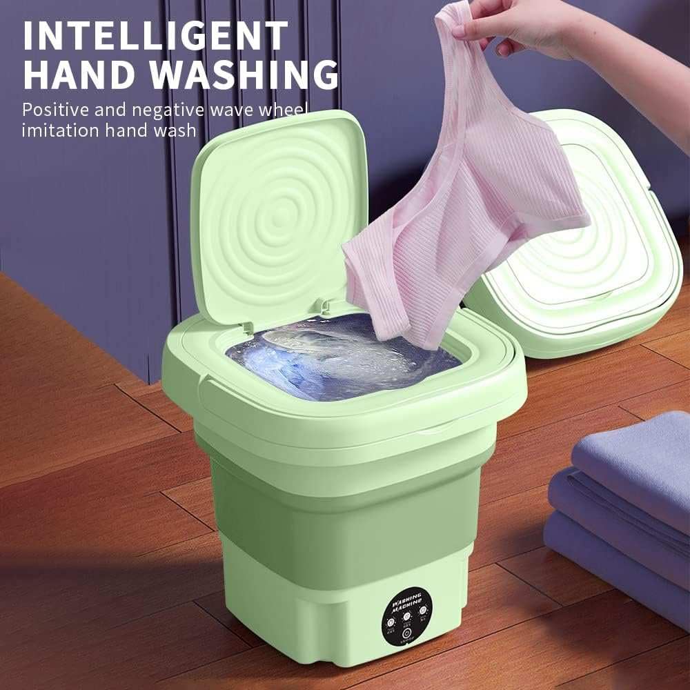 Portable Washing Machine, 2 IN 1 8L High Capacity Foldable Mini Washer with 3 Modes Deep Cleaning Automatic Washing And Spin Dry for Apartment,RV,Travel,Small Spaces, Lightweight and Easy to Carry