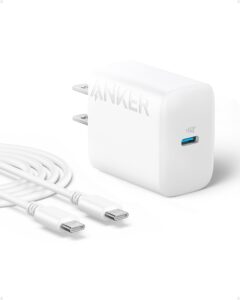 anker 20w usb c fast wall charger block for iphone 15/15 plus / 15 pro / 15 pro max/ipad pro/airpods pro 2 and more (5 ft cable included)