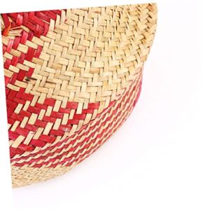 BUGUUYO Arched Flower Basket Bamboo Red