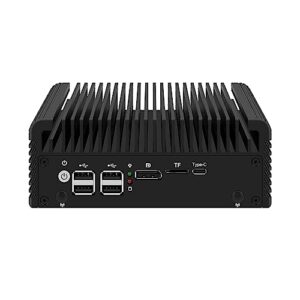 Micro Firewall Appliance, Mini PC, OPNsense, VPN, Router PC, Intel Alder Lake-N 12th Gen N100, HUNSN RJ38, 5 x 2.5GbE I226-V, 2 x HDMI, DP, TF, Type-C, 8G DDR5 RAM, 128G SSD