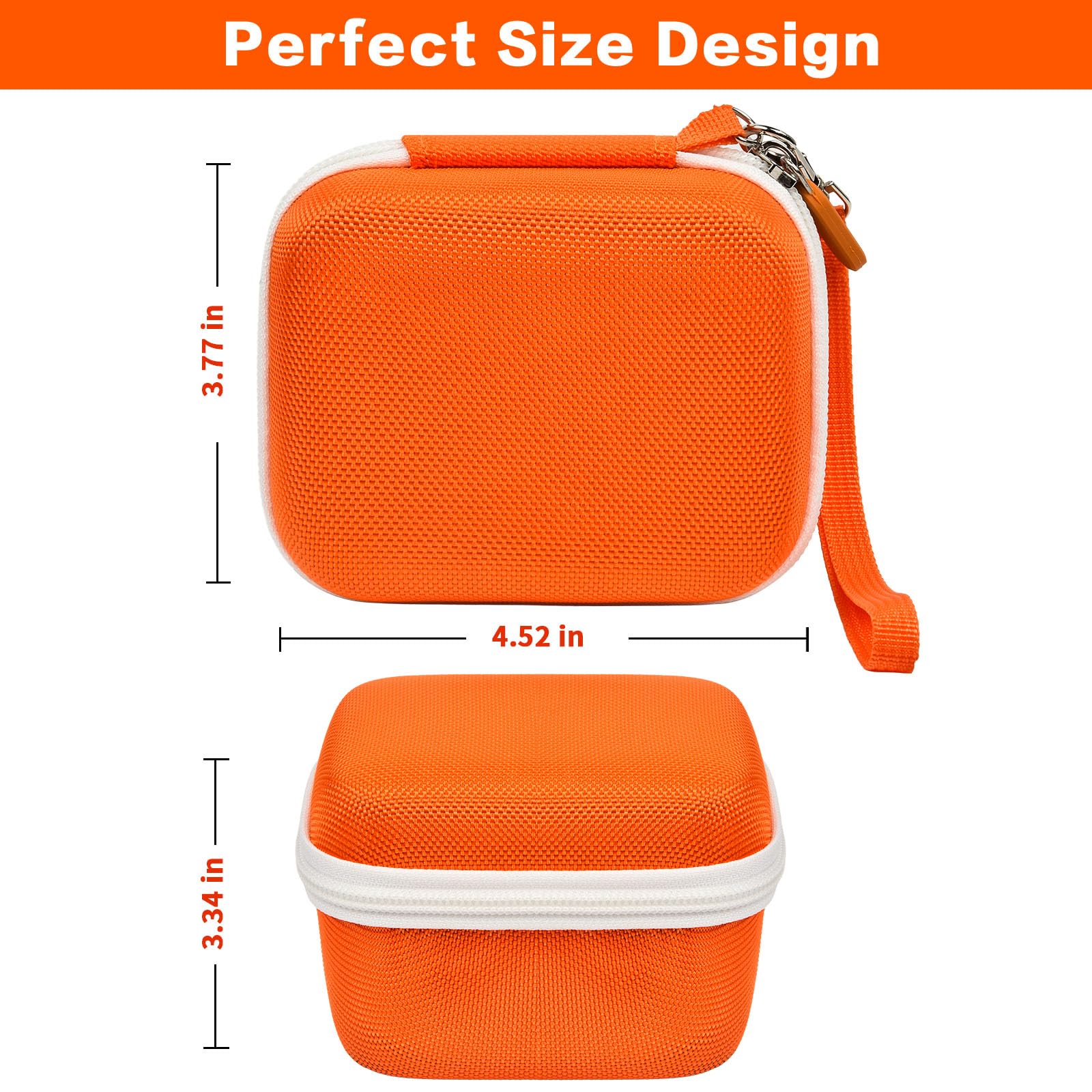 Case Compatible with Yoto Mini – Kids Portable Screen-Free Bluetooth Travel Speaker Player, Holder Bag for Mini Music Player, with Mesh Pocket for USB Cable, Audiobook Story Cards- Orange (Box Only)