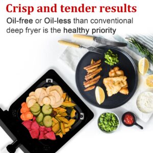 WHALL Air Fryer, 6.2QT Air Fryer Oven with LED Digital Touchscreen, 12 Preset Cooking Functions Air fryers, Dishwasher-Safe Basket, Stainless Steel/BS