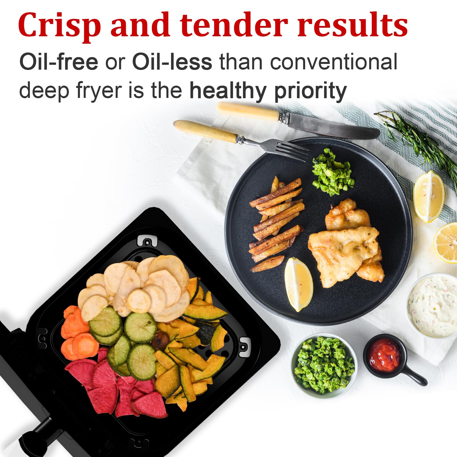 WHALL Air Fryer, 6.2QT Air Fryer Oven with LED Digital Touchscreen, 12 Preset Cooking Functions Air fryers, Dishwasher-Safe Basket, Stainless Steel/BS