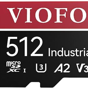 VIOFO 512GB Industrial Grade microSD Card, U3 A2 V30 High Speed Memory Card with Adapter, Support Ultra HD 4K Video Recording