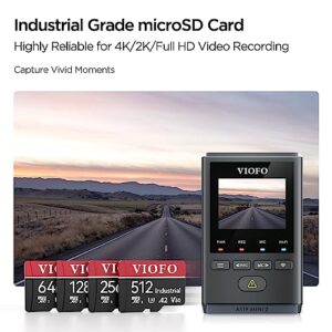 VIOFO 512GB Industrial Grade microSD Card, U3 A2 V30 High Speed Memory Card with Adapter, Support Ultra HD 4K Video Recording