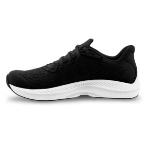 topo athletic women's fli-lyte 5 comfortable cushioned durable 3mm drop road running shoes, athletic shoes for road running, black/white, size 9