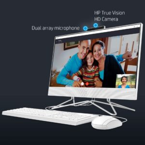 HP 22 AIO 21.5" FHD All-in-One Desktop Computer, Intel Celeron J4025 Up to 2.9GHz, 16GB DDR4 RAM, 1TB PCIe SSD, 802.11AC WiFi, BT, Keyboard and Mouse, White, Windows 11 Home, BROAG 64GB Flash Drive
