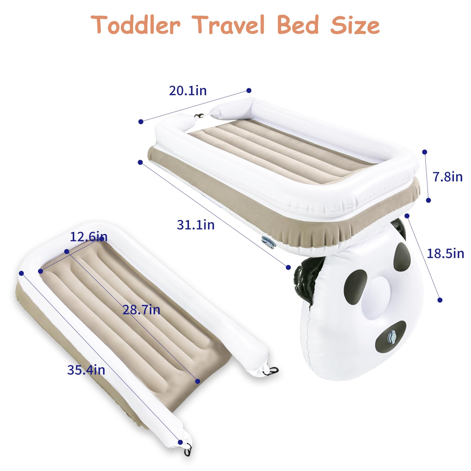 Gloserin Inflatable Toddler Travel Bed-Portable Toddler Bed,Plane Bed for Kids,Airplane Travel Beds with Sides for Kids Camping Air Mattress Blow Up Mattress for Camping Trave