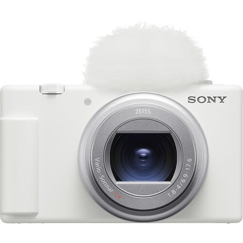 Sony ZV-1 II Digital Camera (White) Advanced Accessory Bundle with Battery, Gadget Bag, 64GB SD Card & More