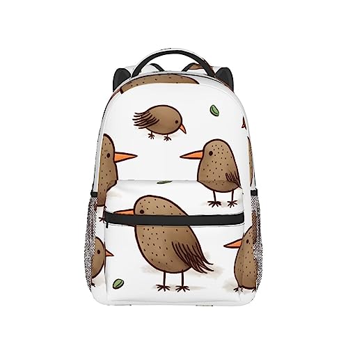 Kiwi Birds Cute Printed Laptop Backpack Lightweight Travel Daypack Ergonomic Backpacks For Work Outdoor Sports