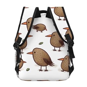 Kiwi Birds Cute Printed Laptop Backpack Lightweight Travel Daypack Ergonomic Backpacks For Work Outdoor Sports