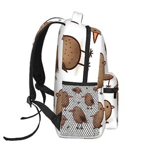 Kiwi Birds Cute Printed Laptop Backpack Lightweight Travel Daypack Ergonomic Backpacks For Work Outdoor Sports