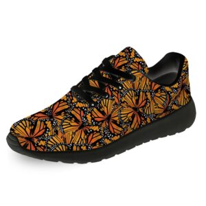 casual sport running shoes for women men yellow monarch butterflies print tennis walking sneaker gifts for butterfly lover,us size 11 women/9.5 men