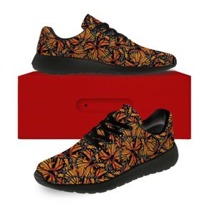 Casual Sport Running Shoes for Women Men Yellow Monarch Butterflies Print Tennis Walking Sneaker Gifts for Butterfly Lover,US Size 11 Women/9.5 Men