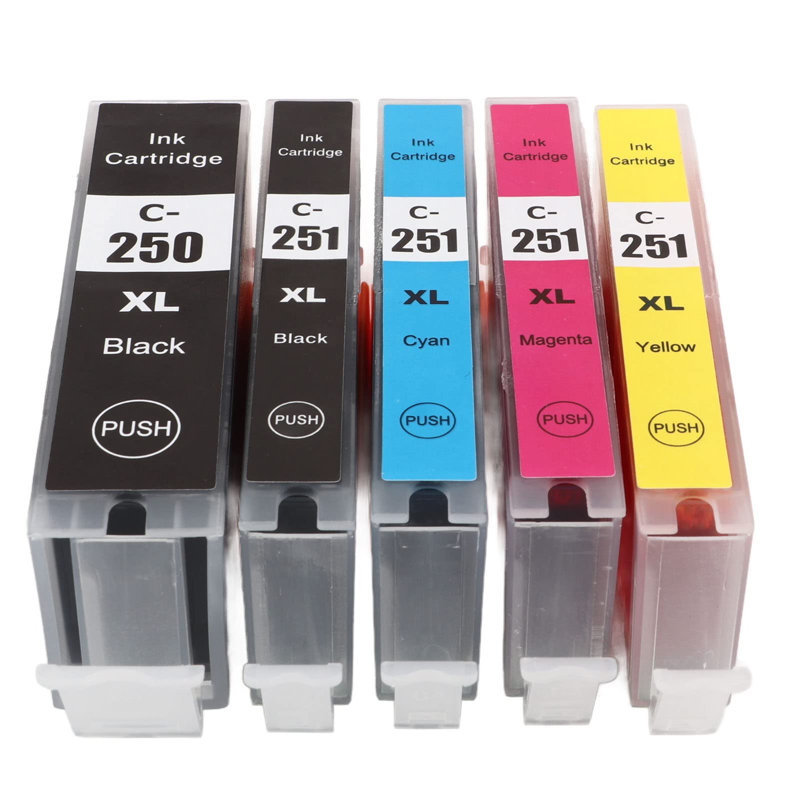 Ink Cartridge, Multi Colors Ink Cartridge Replacement Inkjet Cartridges Printer Accessories Printing Photos, Test Papers, Inkjet Printer Ink (BK BK C M Y 5 Colors)