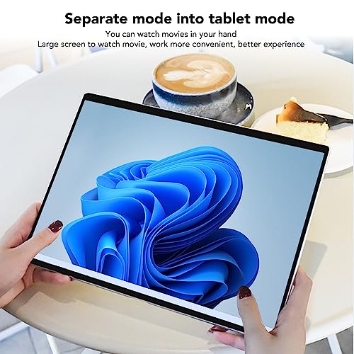 Dilwe 12.3 Inch 2 in 1 Touchscreen Tablet Laptop, 3K UHD Tablet with J4125 Processor, 8GB DDR4 Computer Tablet with Magnetic Keyboard, BT5.0, WiFi, Dual Speakers for Win 10 (US Plug 8GB+1TB)