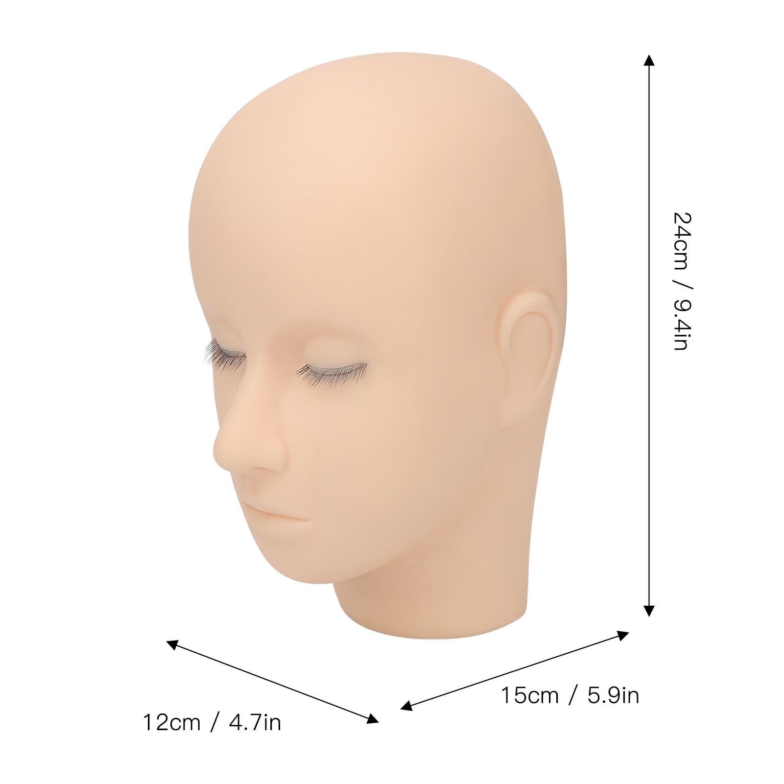 Eyelash Mannequin Head, Eyelash Extension Mannequin Head, 3 Layers Makeup Rubber Practice Head, Doll Head for Eyelash Extension