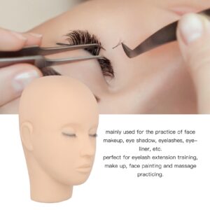 Eyelash Mannequin Head, Eyelash Extension Mannequin Head, 3 Layers Makeup Rubber Practice Head, Doll Head for Eyelash Extension