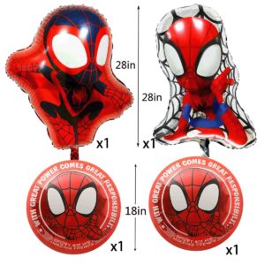 Spider Party Supplies, Spider Birthday Decorations Including Foil Balloons, Latex Balloons and Backdrop