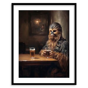 star wars bar art prints - premium giclee fine art print - aesthetic man cave wall décor, bourbon whiskey print poster for bar and home decor, ready to frame