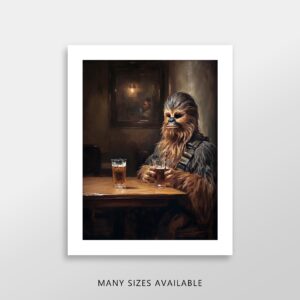 Star Wars Bar Art Prints - Premium Giclee Fine Art Print - Aesthetic Man Cave Wall Décor, Bourbon Whiskey Print Poster for Bar and Home Decor, Ready to Frame