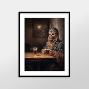 Star Wars Bar Art Prints - Premium Giclee Fine Art Print - Aesthetic Man Cave Wall Décor, Bourbon Whiskey Print Poster for Bar and Home Decor, Ready to Frame