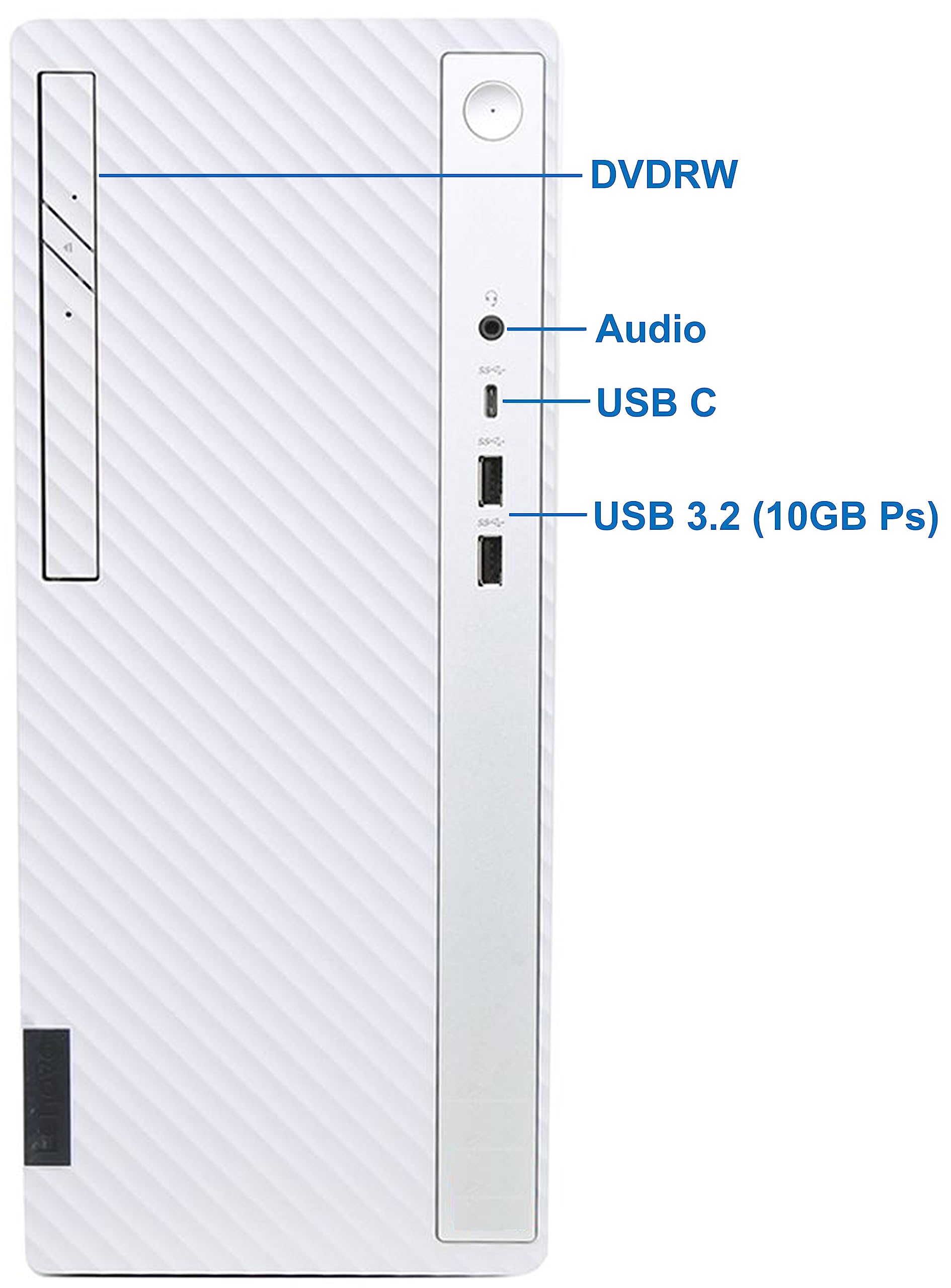 Lenovo IdeaCentre 5 Desktop, i9-12900K, 64GB RAM, 4TB NVMe SSD, HDMI, VGA, Wi-Fi, Bluetooth, USB C, Windows 11 Pro, white