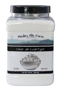 clear jel by medley hills farm 1.75 lbs. in reusable container - great clear jel for canning pie filling - gluten-free - non-gmo clear gel - made in usa
