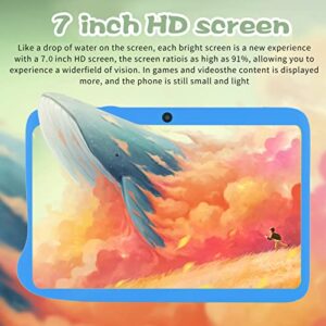 Pssopp Reading Tablet, 7 Inch Tablet Octa Core CPU 4GB RAM 128GB ROM HD IPS Screen Dual Camera Blue (Blue)