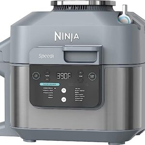 Ninja SF301 Speedi Rapid Cooker & Air Fryer, 6-Quart Capacity, 12-in-1 Functions to Steam, Bake, Roast, Sear, Sauté, Slow Cook, Sous Vide & More, 15-Minute Speedi Meals All In One Pot, Sea Salt Gray