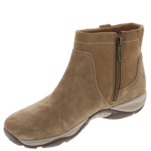 easy spirit women's elton ankle boot, taupe suede, 7.5 wide