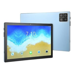 Pssopp Tablet PC, Tablet 10.0 Inch 1920x1200 IPS US Plug 100‑240V 8GB RAM 128GB ROM for Office (Blue)