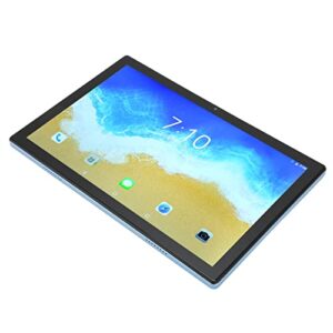 Pssopp Tablet PC, Tablet 10.0 Inch 1920x1200 IPS US Plug 100‑240V 8GB RAM 128GB ROM for Office (Blue)