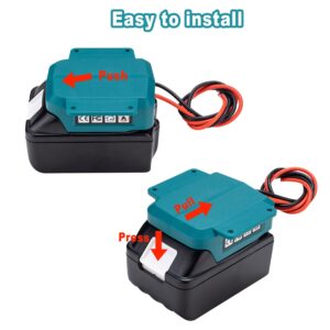 Power Wheels Battery Adapter for Makita 18V LXT Battery with 14 AWG Wire Connector for BL1850B, BL1860B,BL1830B,BL1840B,BL1820B for DIY Rc Car Toys, Robotics and Rc Truck