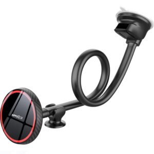 apps2car for magsafe car mount magnetic phone holder upgraded 13-inch long arm suction cup windshield mount fits iphone 15 pro max plus 14 13 12 mini