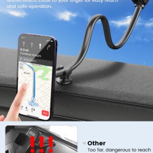 APPS2Car for Magsafe Car Mount Magnetic Phone Holder Upgraded 13-Inch Long Arm Suction Cup Windshield Mount fits iPhone 15 Pro Max Plus 14 13 12 Mini
