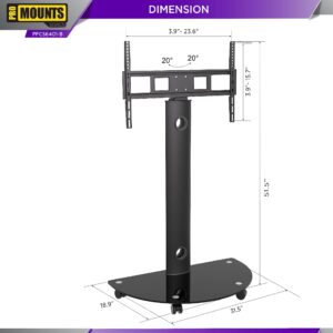 ProMounts Mobile TV Stand for 32" to 72" LCD LED Flat/Curved Panel TVs, ± 20° Swivel TV Cart Holds Up to 88lbs, Portable TV Stand with Max Vesa 600x400mm, TV Rolling Stand for Office/Home (Black)