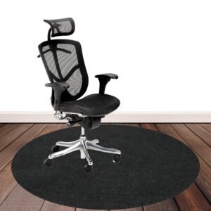 office chair mat for hardwood floor (or tile floor), desk chair mat with rubber anti-slip back, easy to clean (39.4 inch diameter)