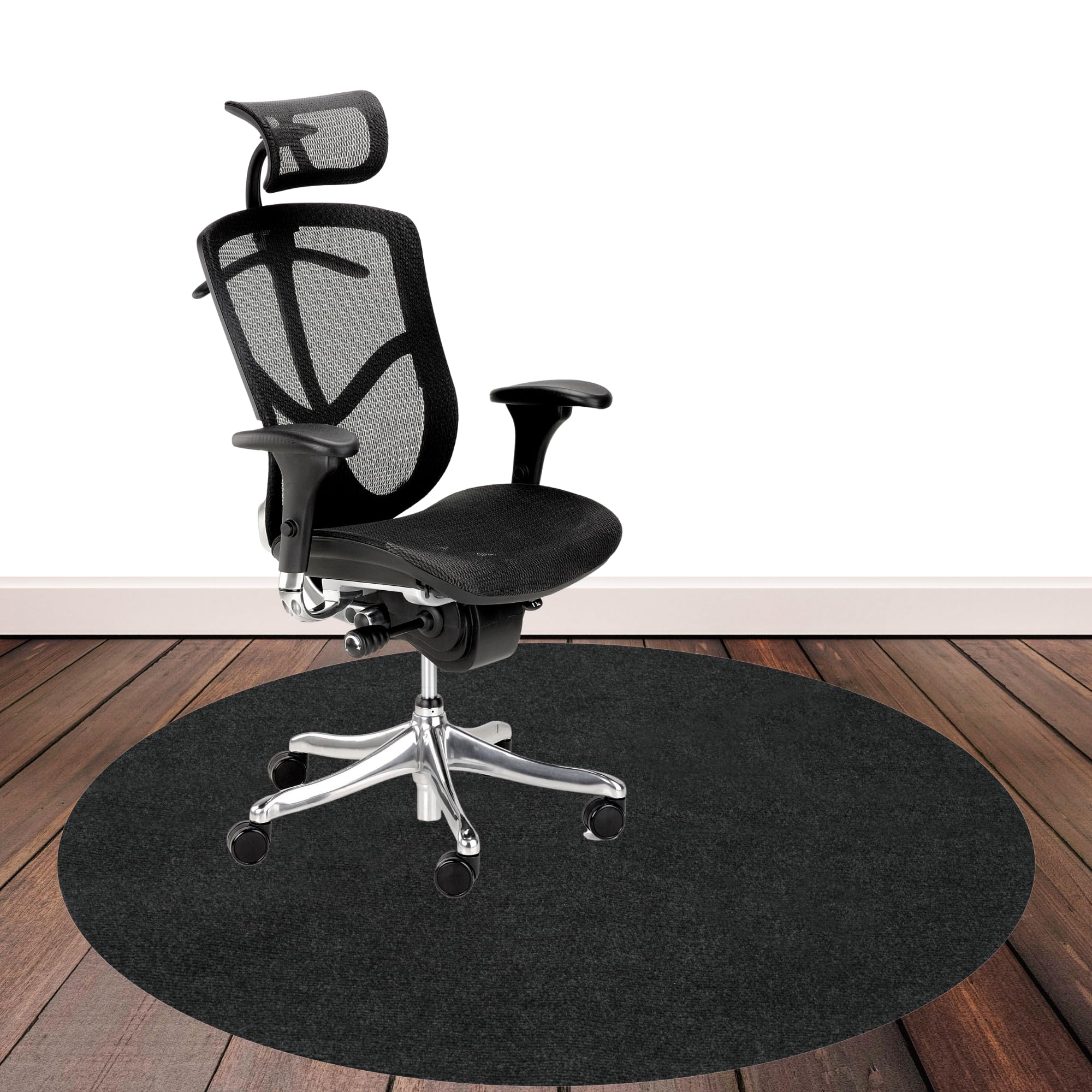 Office Chair Mat for Hardwood Floor (Or Tile Floor), Desk Chair Mat with Rubber Anti-Slip Back, Easy to Clean (39.4 Inch Diameter)