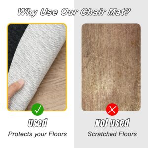 Office Chair Mat for Hardwood Floor (Or Tile Floor), Desk Chair Mat with Rubber Anti-Slip Back, Easy to Clean (39.4 Inch Diameter)