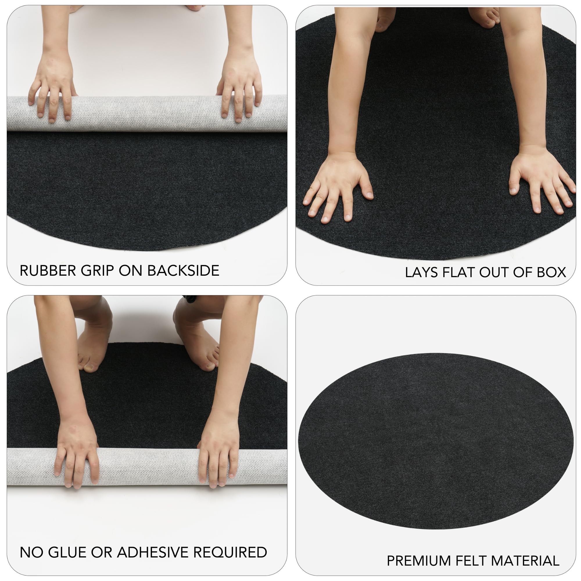 Office Chair Mat for Hardwood Floor (Or Tile Floor), Desk Chair Mat with Rubber Anti-Slip Back, Easy to Clean (39.4 Inch Diameter)