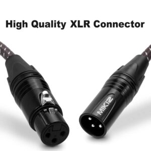 MIKIZ 100 ft XLR Cables Braided 100ft 2 Packs- Balanced XLR Male to Female for Microphone Speaker