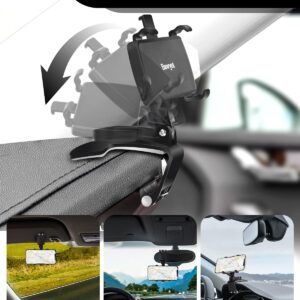 Bawyot Car Phone Holder for Dashboard 360 Degree Rotation Multifunctional One Hand Operation Clip Design Phone Mount Compatible with 4-7 inch Smartphones