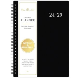 2024-2025 planner - planner 2024-2025 july 2024 - june 2025, 2024-2025 planner weekly and monthly with tabs, 2024-2025 calendar with flexible cover, a5 thick paper, twin-wire binding, black