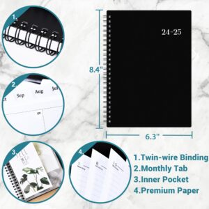 2024-2025 Planner - Planner 2024-2025 July 2024 - June 2025, 2024-2025 Planner Weekly and Monthly with Tabs, 2024-2025 Calendar with Flexible Cover, A5 Thick Paper, Twin-Wire Binding, Black